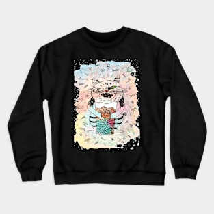 Emotional Cat Playful Crewneck Sweatshirt